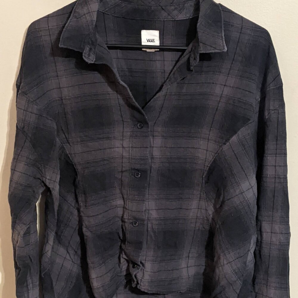 Vans Gray Flannel Button Down, Size XL